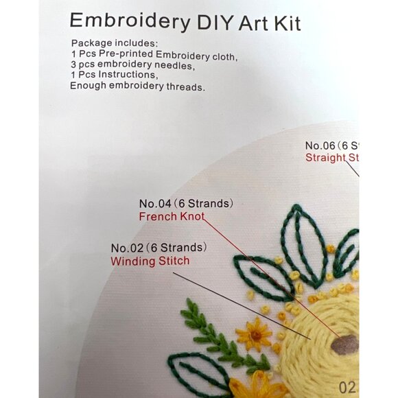 Embroidery DIY Art Kit With Pre-Printed Cloth & Instructions - Picture 3 of 6